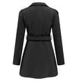 thumbnail image 2 of Women's Fashion Winter Coats Notched Lapel Double Peacoat Solid Warm Trench Coat A Line Elegant Dress plus Size Ski Tops Women Wool Dress Rain Jacket for plus Size Women Winter Trench Coat Women Long, 2 of 4
