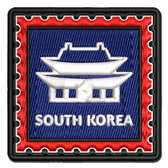 South Korea Travel Gyeongbokgung Palace Applique Multi-Color Embroidered Iron-On Patch - 2.5 Inch Small