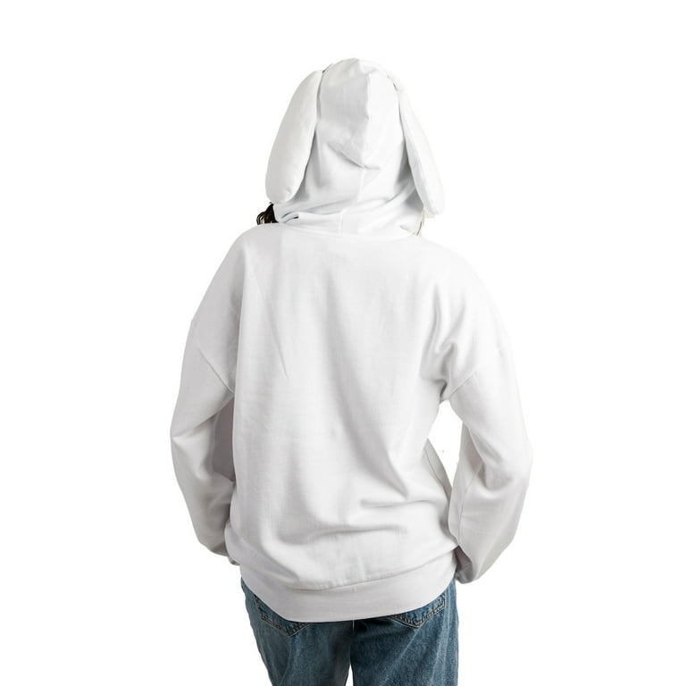Cinnamoroll Adult White Cosplay Hoodie With 3D Ears and Embroidery