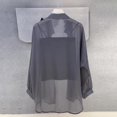 thumbnail image 4 of Lapel Long Sleeve Women Shirt Women's Summer Chiffon Lapel Shirt Coat Long Sleeve Single Breasted Thin Sun Protection for Women, 4 of 5