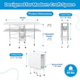 thumbnail image 3 of Sew Ready Folding Sewing Craft Table with Storage Drawers and Wheels, White/White, 3 of 10