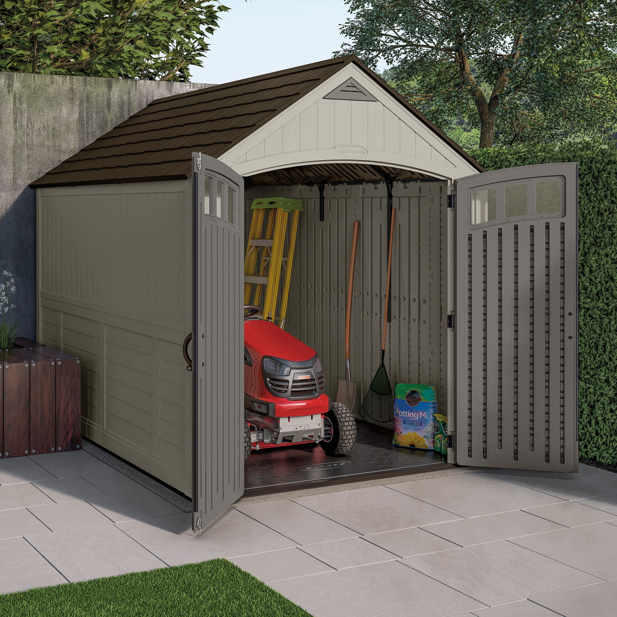 Resin Storage Shed Suncast Bms8025 Covington 481 Cu Ft Vanilla Tools Home Improvement Storage Sheds Resin Storage Shed Suncast Bms8025 Covington 481 Cu Ft Vanilla Tools Home Improvement Storage Sheds