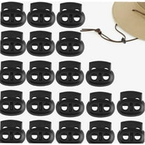 20 Pcs Black Plastic Toggles for Drawstrings, 2.5cm Dual-Holes Cord Locks Round Cord Ends Spring Stopper Sliders Fastener Oval Lace lockers Toggle Set for Shoelaces Paracord Bags Backpacks Clothing
