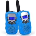 thumbnail image 1 of walkie-talkies para niños, radio bidireccional con 8 canales, pantalla LCD, linterna Vox y 10 tonos de llamada (batería no incluida)., 1 of 5