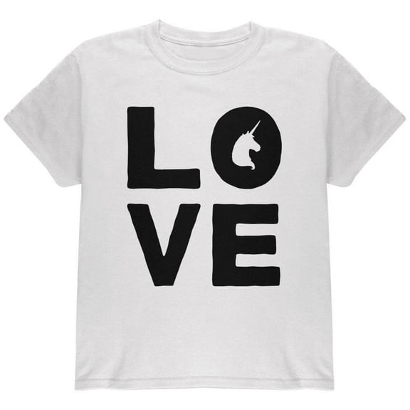 Unicorn Love Youth T Shirt White YXL