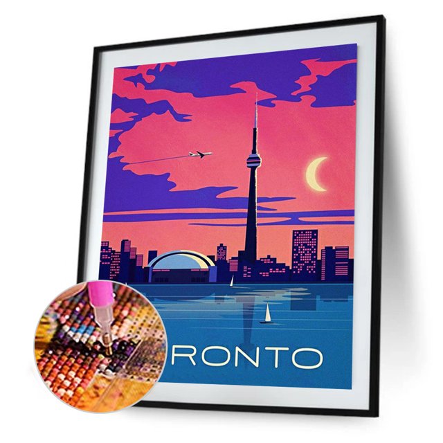 Cuadros Decorativos 5D DIY Diamond Painting Kits City Building Full Round Drill Decor (NH1951) Tmvgtek embutido en tela