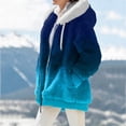 thumbnail image 4 of Abrigo de mujer con capucha, acogedor, con cremallera, manga larga, cordón ajustable, forro polar de peluche, suave, cálido, holgado, cárdigan, abrigo grueso resistente a la intemperie (XL), 4 of 4