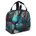 thumbnail image 2 of Sikiie Colorful Flower Tiger Lunch Bag for Women & Men Adult Insulated Lunch Box, Food Lunch Containers Lunch Tote Bags for Work, Travel, Outdoor, 2 of 8
