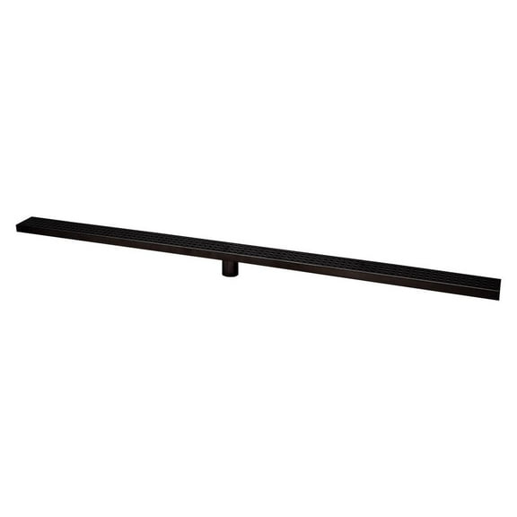 TOHU 48-Inch Linear Shower Drain, Heavy-Duty Black Shower Trench Drain with Hair Strainer, for Bathroom, Basement & Kitchen