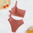 thumbnail image 5 of MOSHU One Shoulder Womens Bikini Sets High Waisted Bathing Suits for Women Tie High Cut Swimsuits, 5 of 6