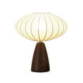 thumbnail image 2 of Solid Wood Fabric LED Table Lamp - 3-Color Lighting for Study/Dorm Room Mood Light | USB Desktop Night Lamp with Removable Shade, 2 of 7