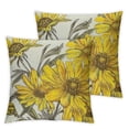 thumbnail image 2 of Nawypu  Floral Throw Pillow Cover Set of , Lily Carnation Bouquet Beauty Botany Field Flourishing Mother Nature Theme, Square Cushion Covers Decor for Bed Couch Sofa,2pcs, Earth Yellow Beige 22x22in, 2 of 6