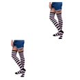 thumbnail image 2 of Qarigey Medias pantimedias sin costuras calcetines largos divertidos rayas arcoíris muslo juego de rol carnaval niñas vestido fiesta de baile tipo 6 Tipo 6 2piezas Qarigey CBP394763, 2 of 6