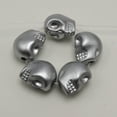 thumbnail image 2 of U8MO 50pcs Silver Acrylic Halloween Gothic Skeleton Skull Head Bead 13mm Loose Spacer, 2 of 5