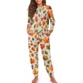 thumbnail image 3 of HELLHERO Thanksgiving Pajama for Women Maple Leaves Printed Pjs Set Comfy Loungewear Round Neck Loungewear Long Sleeve Tops Jogger Pants Pajama Sets, S, 3 of 5
