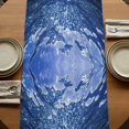 thumbnail image 5 of Table Runners 72 Inches Long Dress Scarves, Navy Blue Ocean Waves Farmhouse Kitchen/Dining Table Runner, Coffee Tablerunners, Summer Beach Coastal Abstract 16x72 Inch, 5 of 9