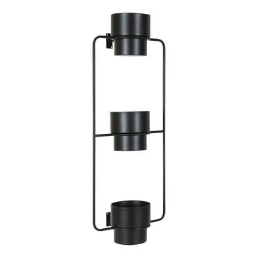 Kate and Laurel Ascher Wall Mounted Planter, Black 13x9x36