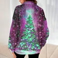 thumbnail image 4 of 1/4 Zip Pullover Sweatshirts Womens Christmas Costumes Long Sleeve Zipper Lapel Neck Oversized Holiday Tops (L, Purple), 4 of 4
