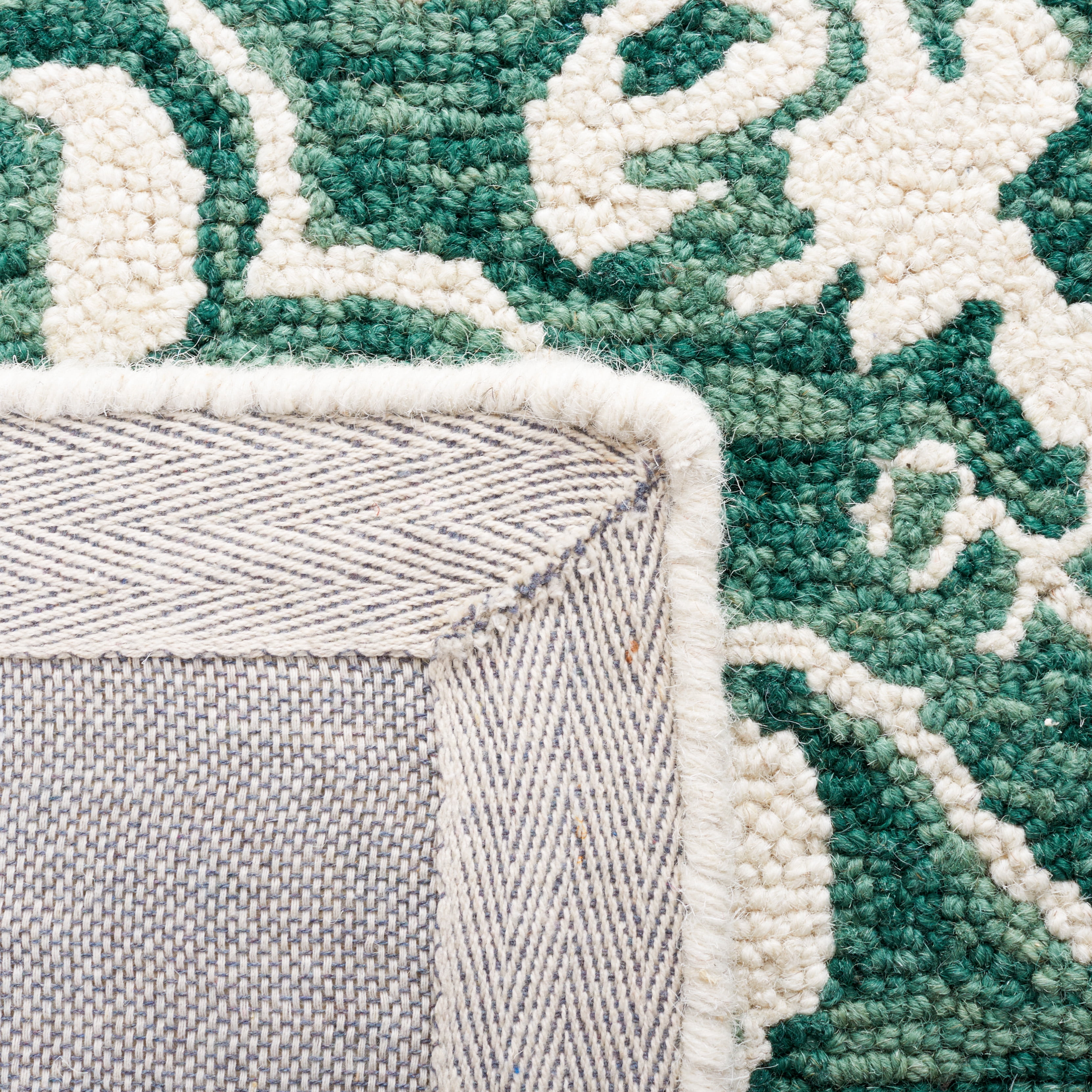 Safavieh Dip Dye Beranadette Floral Wool Area Rug, Dark Green/Ivory, 9' x 12'
