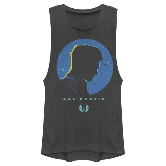 Junior's Star Wars Jedi: Fallen Order Cal Kestis Profile Festival Muscle Graphic Tee Charcoal Medium