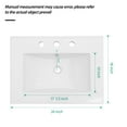thumbnail image 2 of 24"×18"×7" White Rectangular Single Vanity Top with 3 Faucet Hole and Overflow, 2 of 10