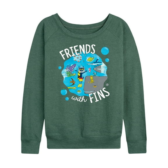 Pete The Cat - Friends With Fins - Women's Lightweight French Terry Long Sleeve Shirt