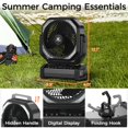thumbnail image 2 of Ventilador de camping con luz, ventilador de batería recargable de 20000 mAh, 112 horas de tiempo máximo de funcionamiento, 8 velocidad, 2 of 7