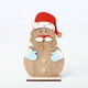 thumbnail image 5 of Fiudx Manualidades Navideñas de Madera, Adornos de Papá Noel, Decoración Festiva para El Hogar, Decoración para Sala de Estar y Estudio, Espíritu Navideño, Juego de 1 Pieza, Material de Madera, Detal, 5 of 7