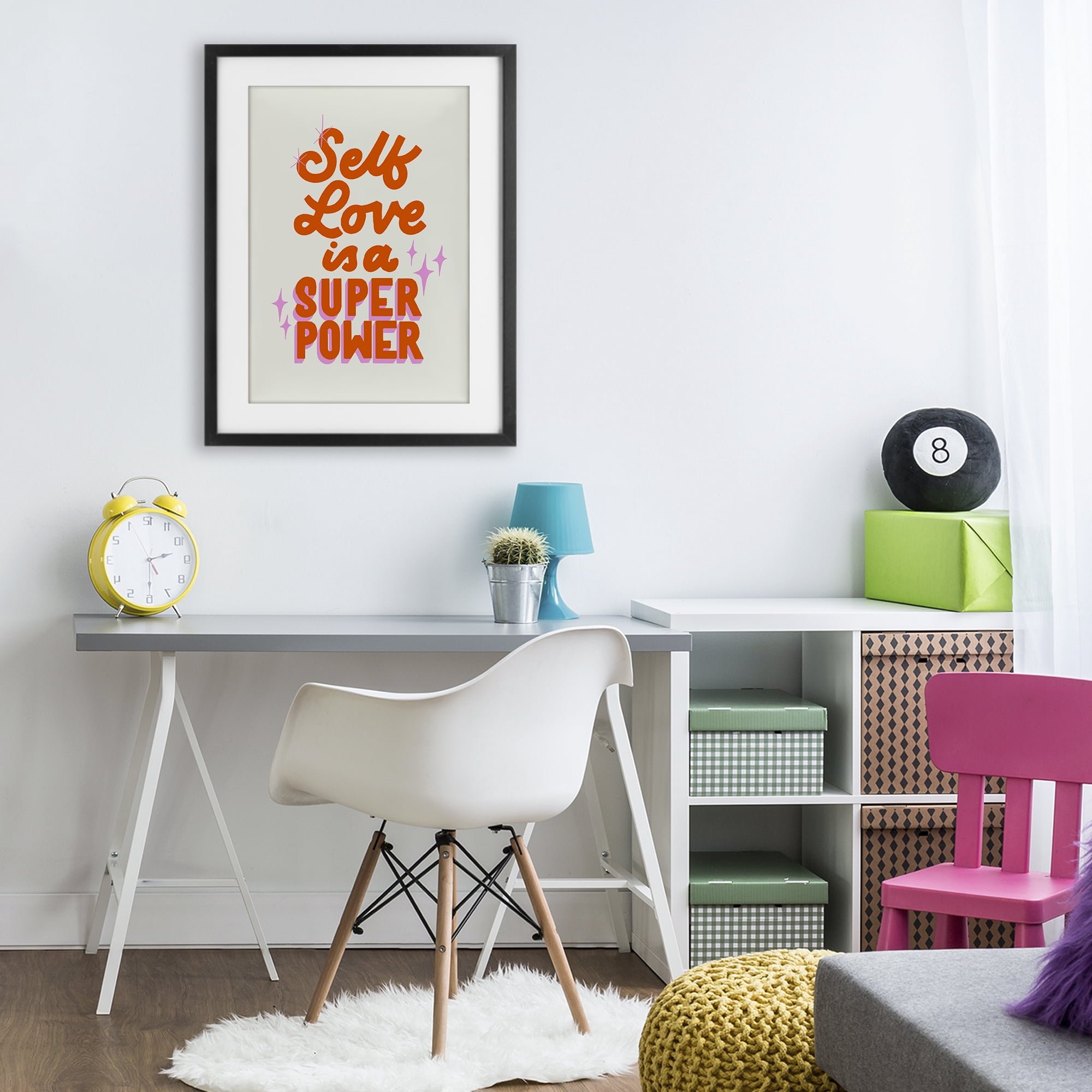 Stupell Industries Self Love Is Superpower Black Framed Print Under Glass, design by Indira Prieto | IndySign