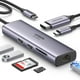 thumbnail image 1 of Hub USB C UGREEN Plata 7 en 1 Adaptador a HDMI 4K 60Hz Gigabit Ethernet Carga 100W Lector de Tarjeta, 1 of 9