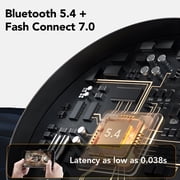 -53dB Hybrid Active Noise Cancellation Bluetooth Headphones 5.4, Transparent Modes, 50H Playtime with LED Display, Deep Bass, Clear Call, Comfort Fit Over Ear Headphones for Travel Office PC Black