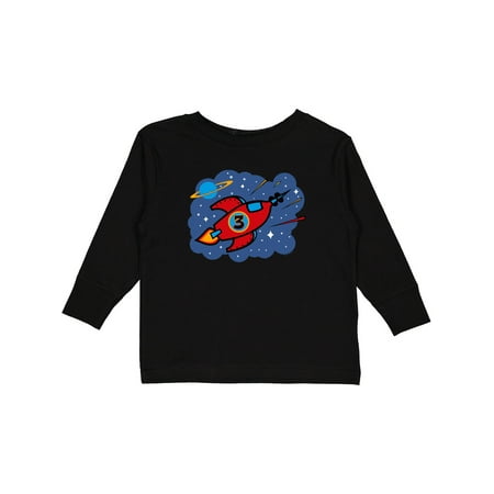 

Inktastic Rocket Ship 3rd Birthday Gift Toddler Boy Girl Long Sleeve T-Shirt