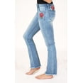 thumbnail image 2 of Grace in LA Jeans Women's Red Floral Embroidered Easy Fit Bootcut Stretch Jeans (28), 2 of 4