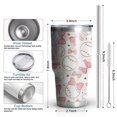 thumbnail image 6 of 30oz Pink Baseballs with Bows Pattern Tumblers Stainless Steel Tumbler with Lid and Straw,Vacuum Insulated Double Wall Travel Tumbler Cups Mug with Cleaning Brush for Coffee,Tea, 6 of 7