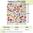 thumbnail image 2 of Paw Prints and Bones Square Fitted Tablecloth with Elastic Edge,Square Table Cover,Washable Elastic Table Cover for Home Kitchen Party Decor 36"x36", 2 of 6