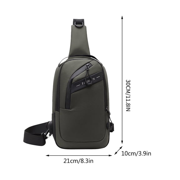 Men's Water Resistant Chest Bag with USB Charging Port Large Capacity Crossbody Shoulder Bag for Travel and Daily Use