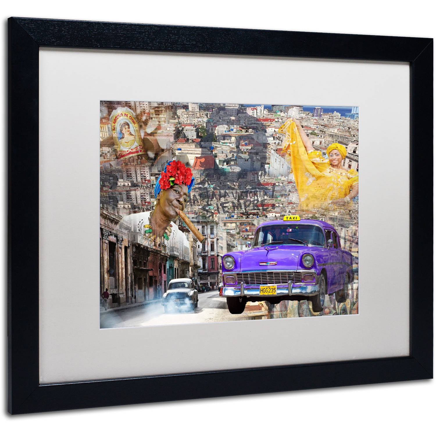 Trademark Fine Art "La Aroma de Cuba" Canvas Art by Alberto Lopez, White Matte, Black Frame