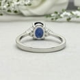thumbnail image 4 of Blue Sapphire Oval cut gemstone engagement ring 925 sterling silver ring, 4 of 5