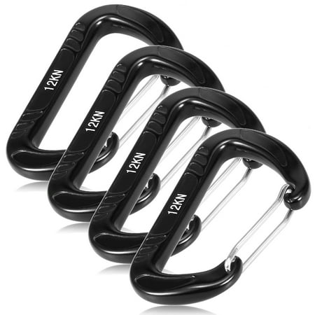 Tomfoto 4pcs 12KN Wiregate Carabiner Snag Free Carabiner Steel Spring Clip Lightweight Hammock Swing Clip Equipment