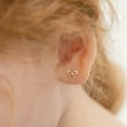 thumbnail image 3 of Boucles d'Oreilles Clous Papillon en Or Jaune 14k pour Jeune Fille avec Zircone Cubique Ronde Transparente, 3 of 6
