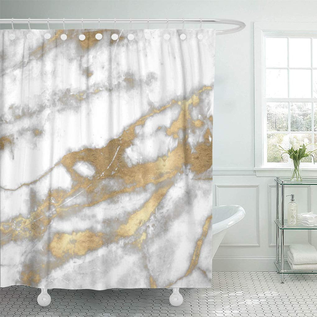 grey and gold shower curtain
