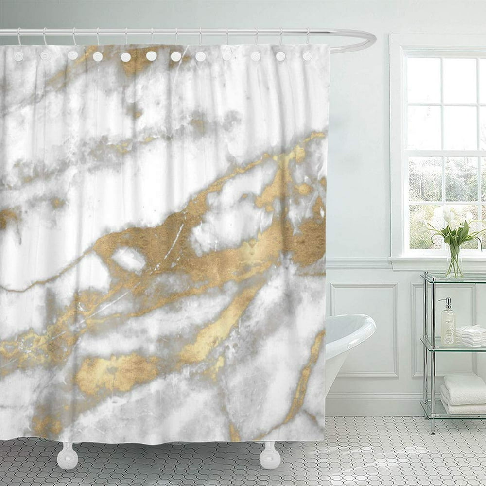 SUTTOM Luxury Marble Stone White Gray Silver Gold Carra Glam Shower