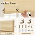 thumbnail image 6 of LUCKUP Cordless Bamboo Roman Blinds Shades for Indoor Windows-Blackout Room Darkening Roman Blinds with 6" Valance Cover Enhanced Privacy, 20" W x 64" H, 6 of 7