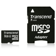 Angle View: Transcend 8GB microSD High Capacity (microSDHC) Class 4 Card