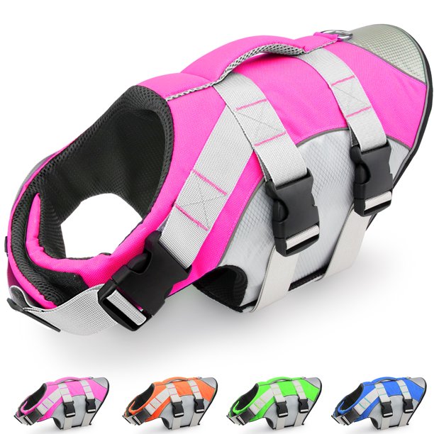 Taglory Dog Life Jacket with Reflective Stripes and Rescue Handle for