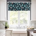 thumbnail image 3 of Christmas Santa Kitchen Curtains and Valances Set, Claus Snowflake Xmas Tree Rod Pocket Window Valance 18 Inch Window Curtain Panels for Living Room Bedroom Laundry, 27.5x24in, 3 Pieces, 3 of 7