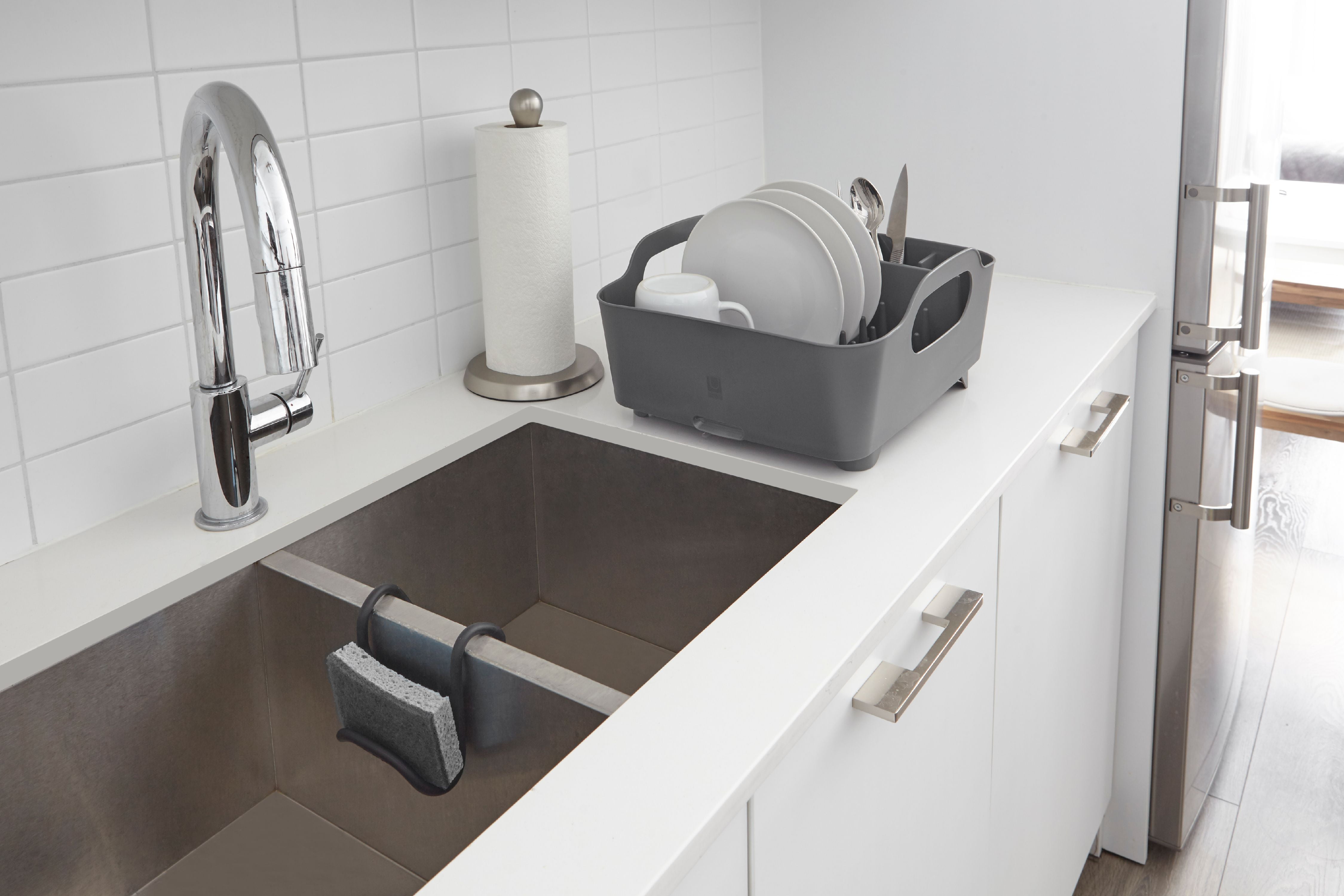 3 Pcs Kitchen Accessories Set With Sink Caddy Plastic Dish Rack