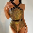 thumbnail image 2 of Sngxgn Womens Swimsuit Tummy Control Bathing Suit Swimdress Push up Swimsuits Swimwear Bathing Suits(Khaki,M), 2 of 5