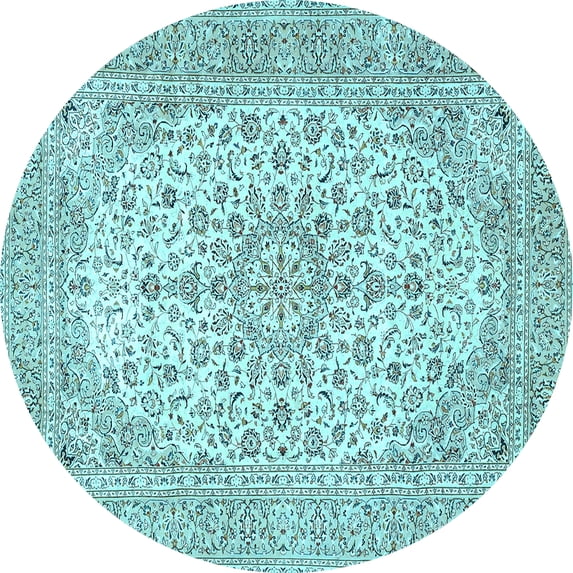 Ahgly Company Indoor Round Persian Light Blue Traditional Area Rugs, 8' Round