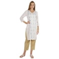 thumbnail image 1 of Phagun Embroidered Kurti 3/4 Sleeve For Indian Women V,Neck Ethnic Traditional Kurta, 1 of 6